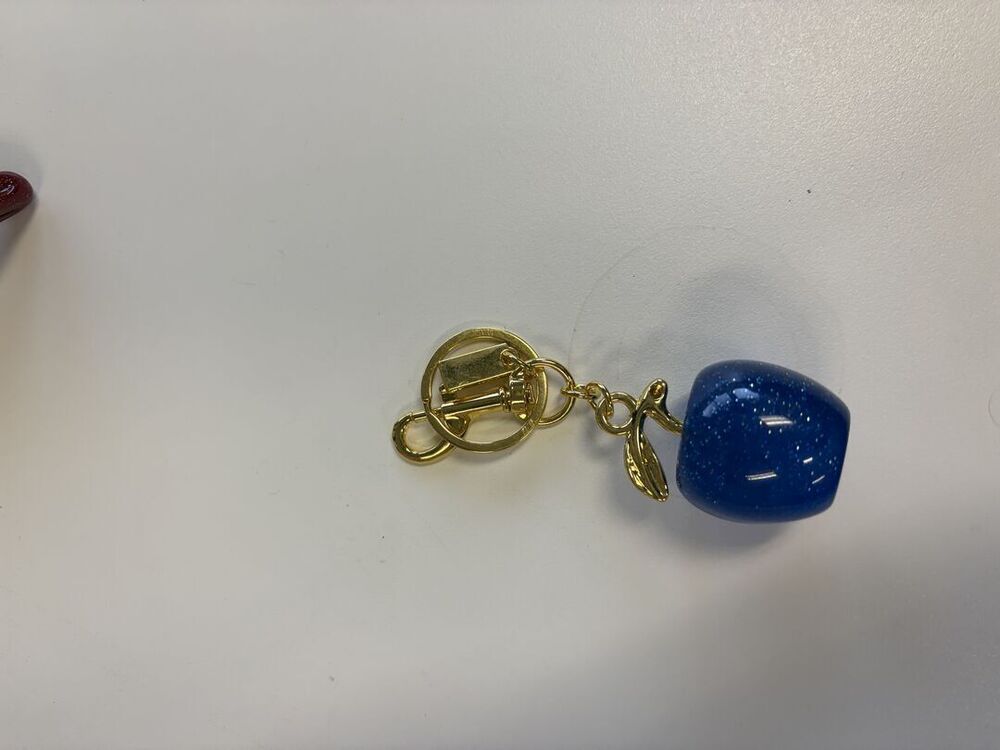 Blue Glitter Bead Bag Charm Key Ring